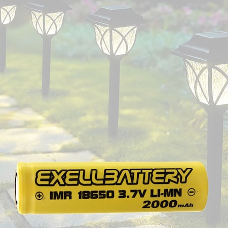 3.7V 18650  Li-Ion 2000mAh Rechargeable Solar Light Battery